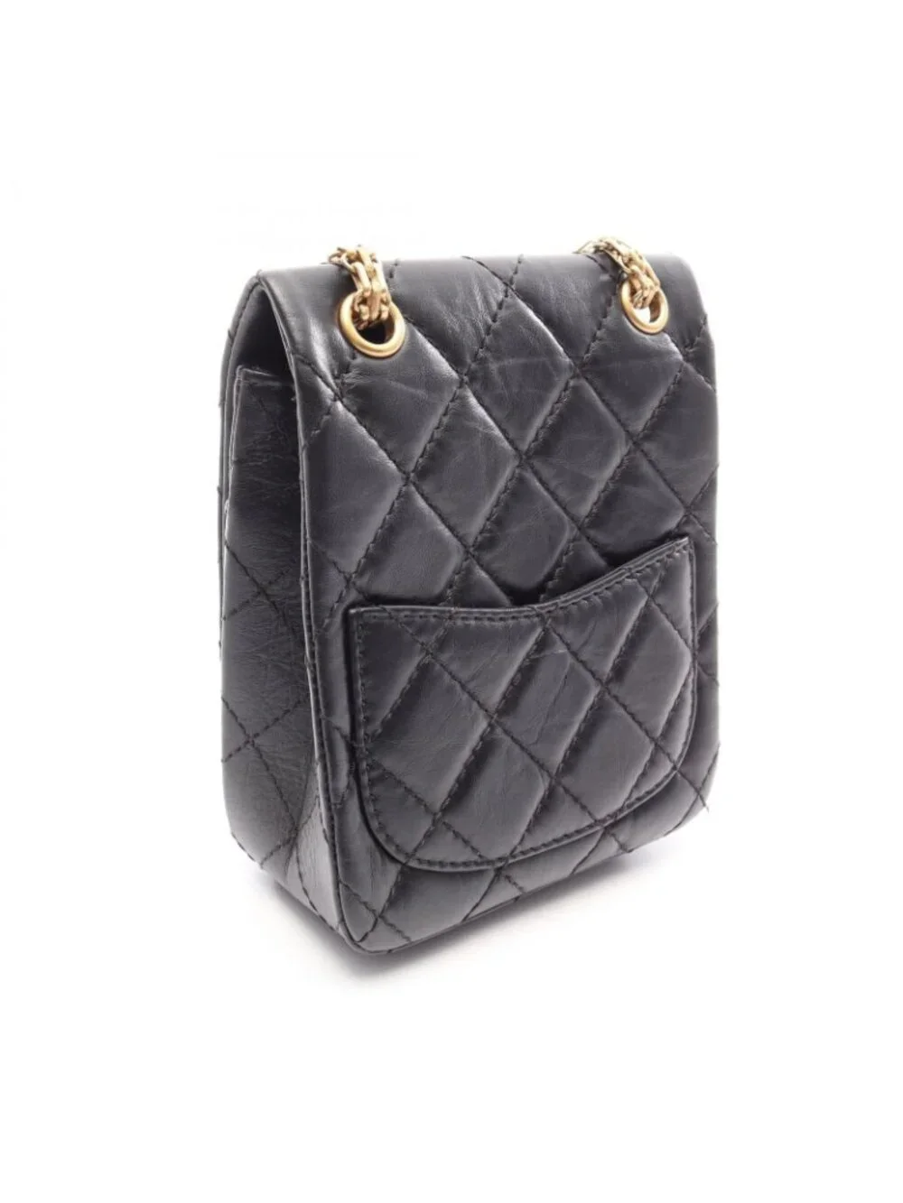 Chanel Shoulder Bag 2.55 Quilted Black Calfskin Small Chain